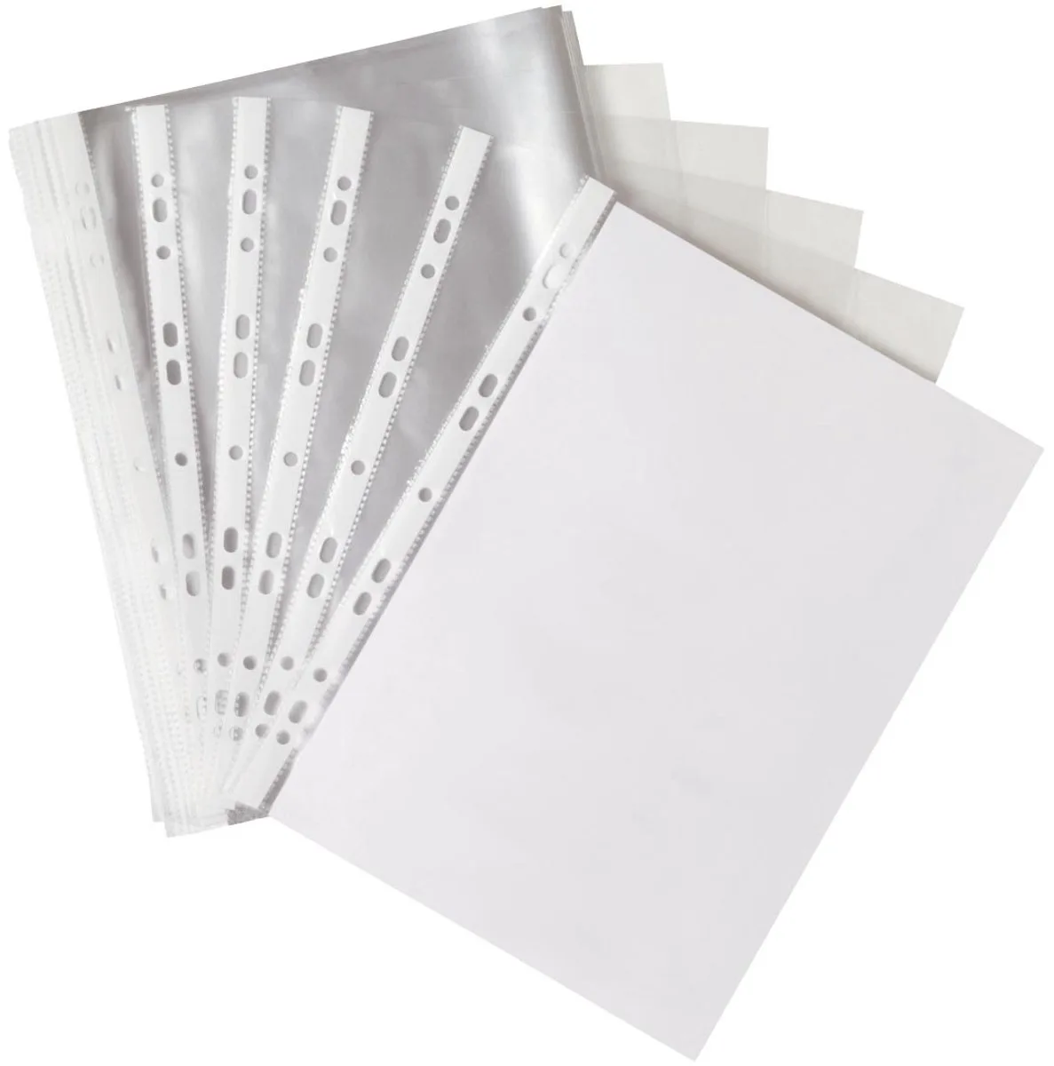 geperforeerde showtas 11-gaatsperforatie | glashelder | 50 micron | pak van 100 stuks de Q-Connect en Glas – photo produit