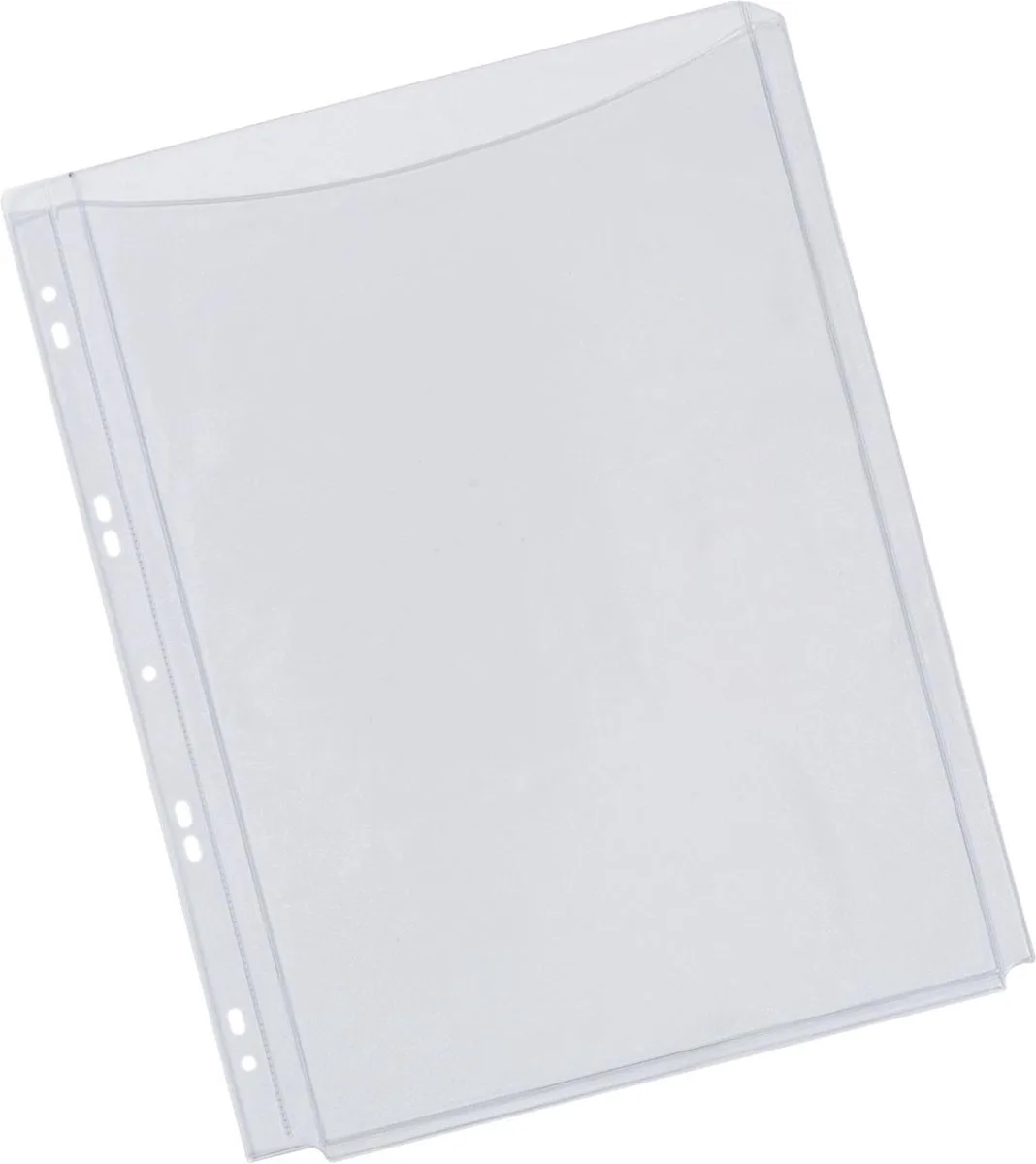 geperforeerde showtas 9-gaatsperforatie PP transparant pak van 5 stuks by Q-Connect in A4 – product photo