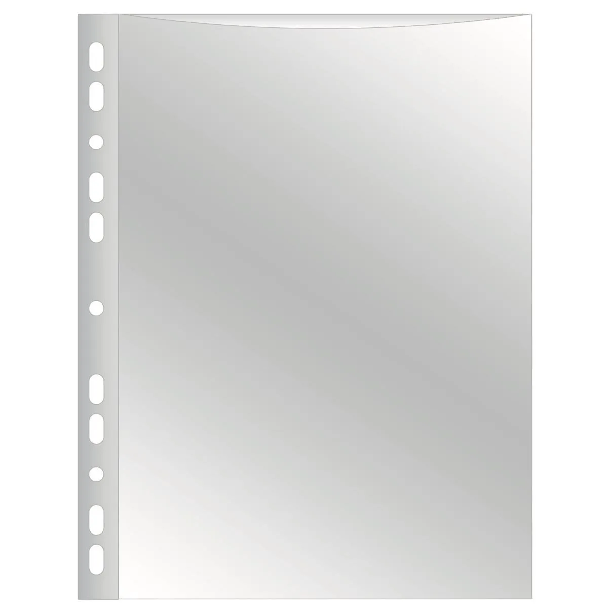 geperforeerde showtas A4 11-gaatsperforatie glashelder 100 micron by Q-Connect – product photo