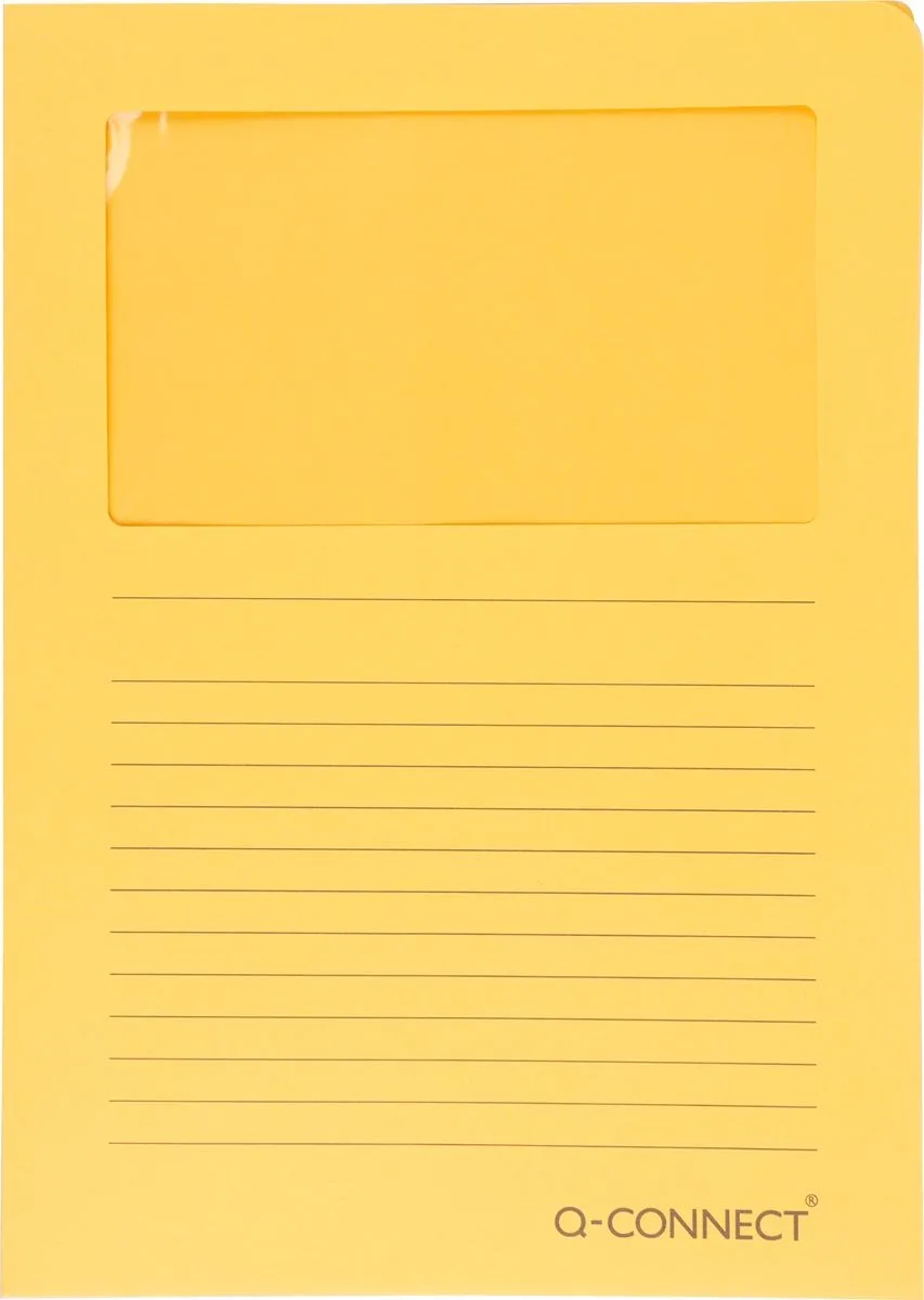 L-map met venster | 120 g/m² | A4 | pak van 100 stuks från Q-Connect i Orange – produktbild