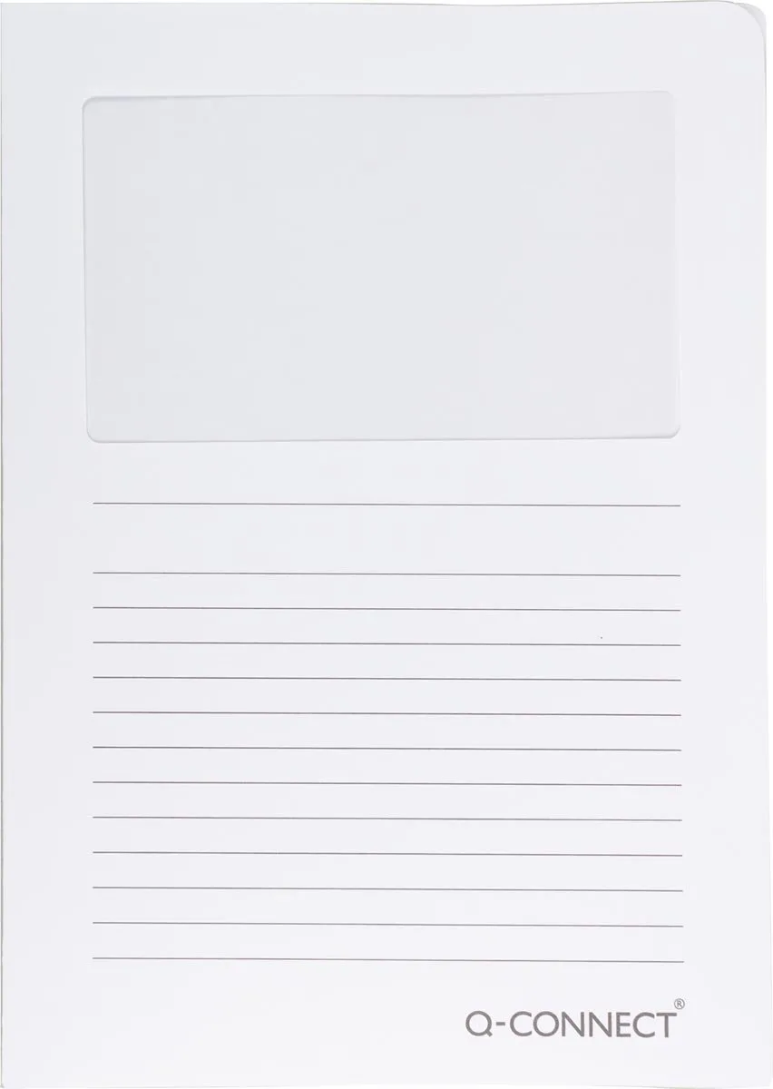 L-map met venster | 120 g/m² | A4 | pak van 100 stuks von Q-Connect in Weiß – Produktfoto