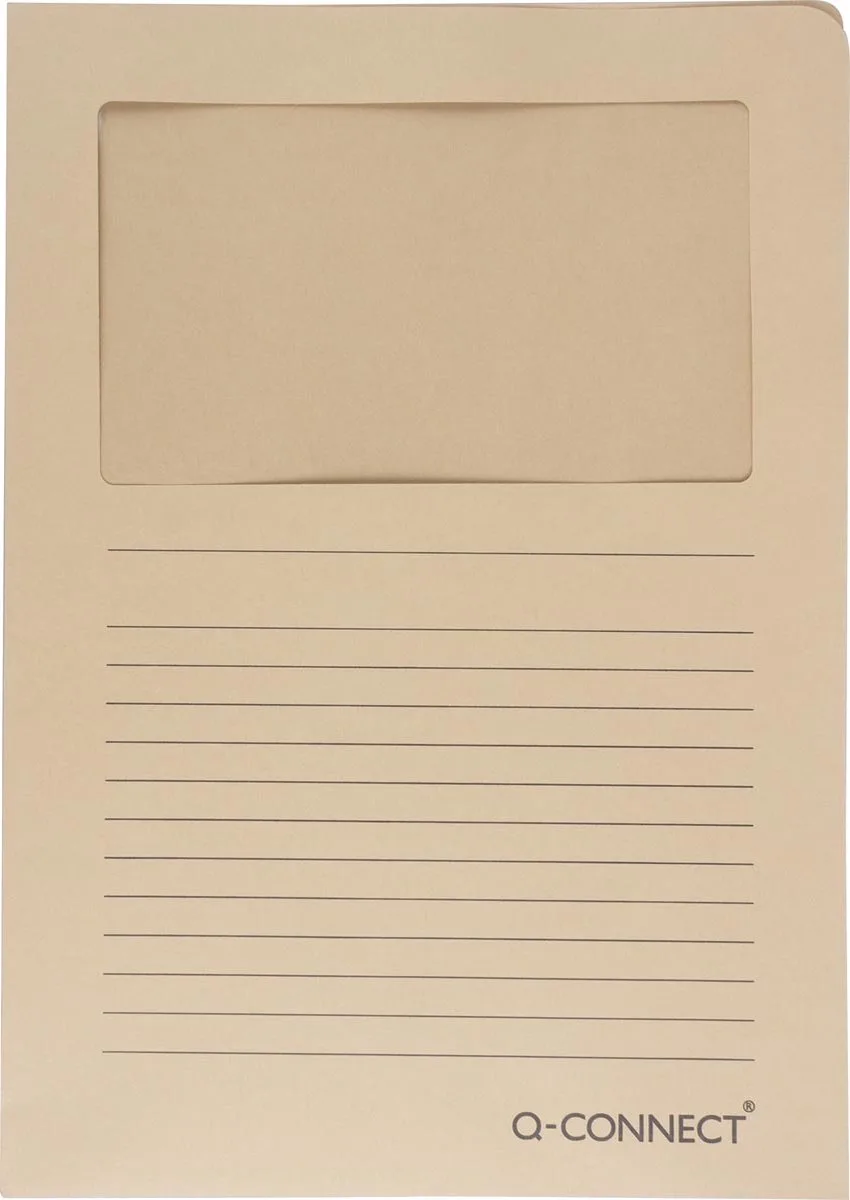 L-map met venster | 120 g/mÂ² | A4 | pak van 100 stuks | kraft de Q-Connect – photo produit