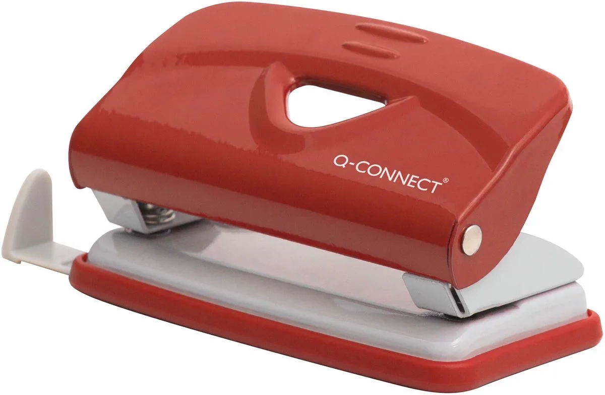 Light Duty perforator, metaal, 10 blad by Q-Connect in Red – product photo