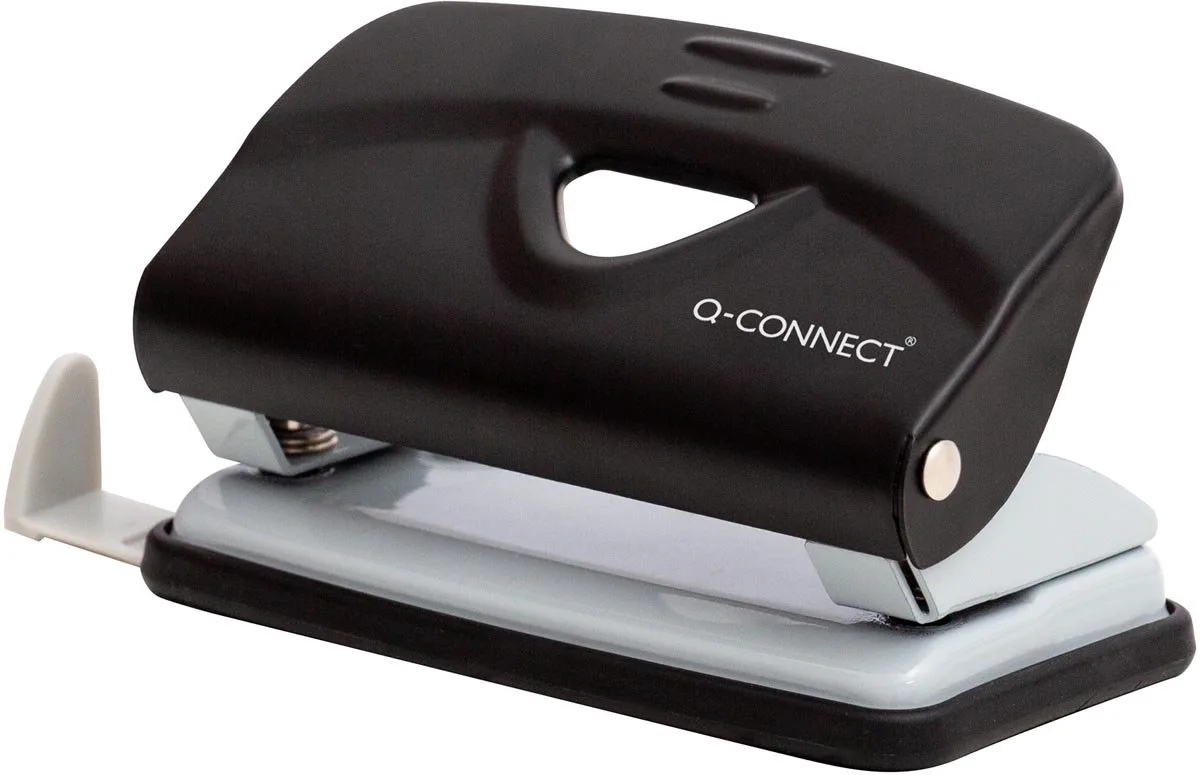 Light Duty perforator, metaal, 10 blad fra Q-Connect i Sort – produktbillede