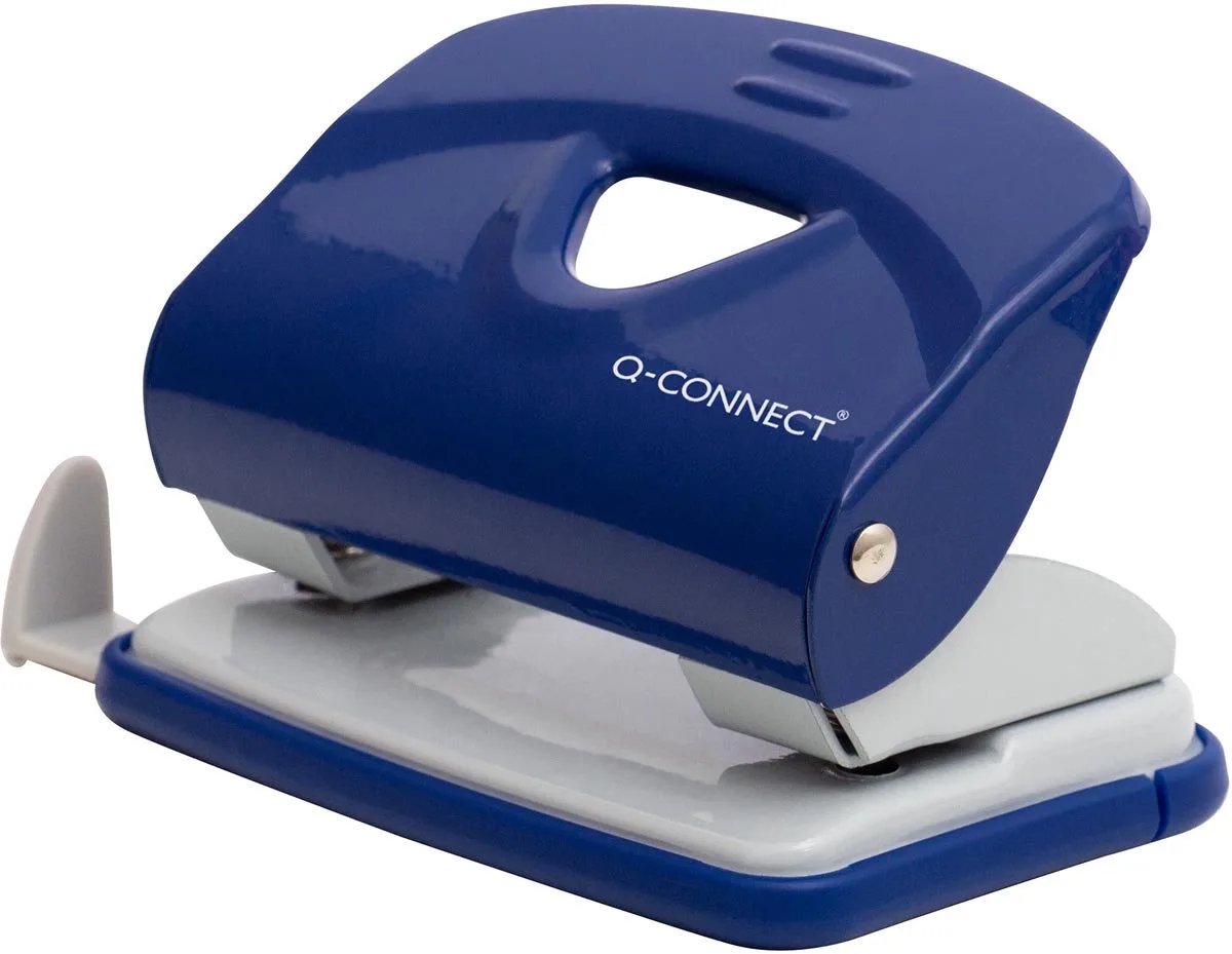 Light Duty perforator, metaal, 20 blad van Q-Connect in Blauw – productfoto