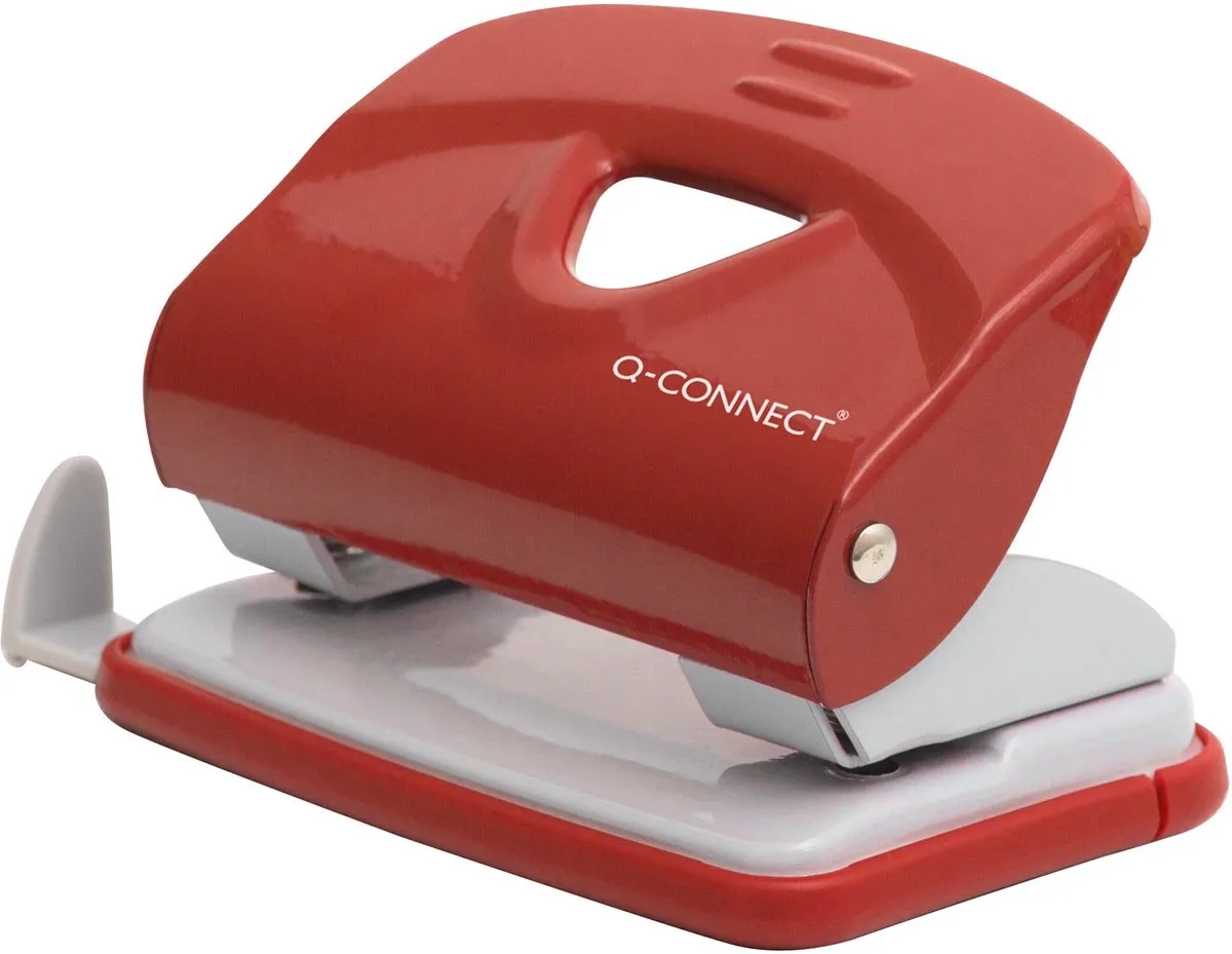 Light Duty perforator, metaal, 20 blad van Q-Connect in Rood – productfoto