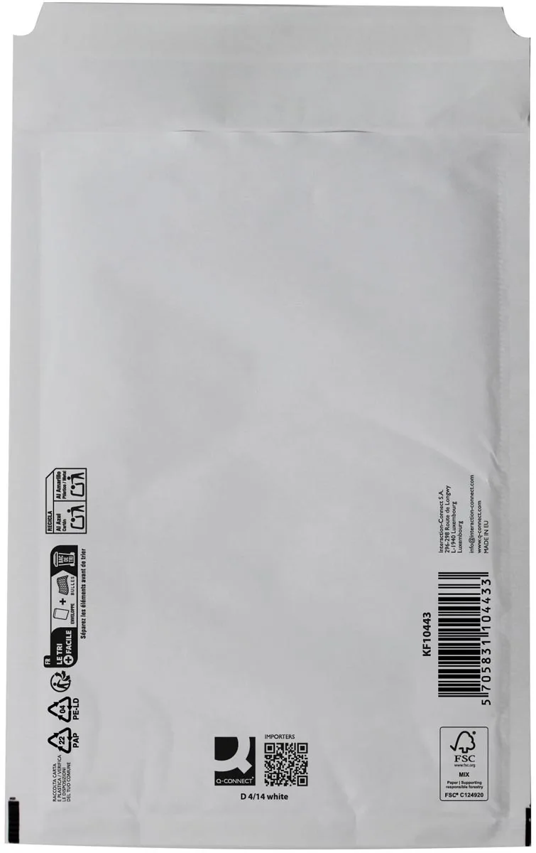luchtkussenenveloppen, wit, 4-D, 200 x 275 mm, pak van 10 stuks fra Q-Connect – produktbillede