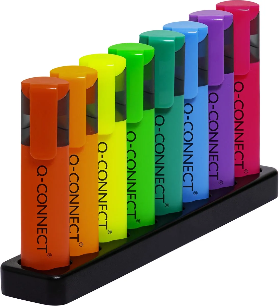markeerstift neon, deskset, 8 verschillende kleuren de Q-Connect – photo produit