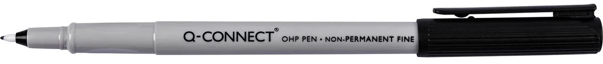 OHP marker, non permanent, fijn, Doos van 10 stuks från Q-Connect i Svart – produktbild