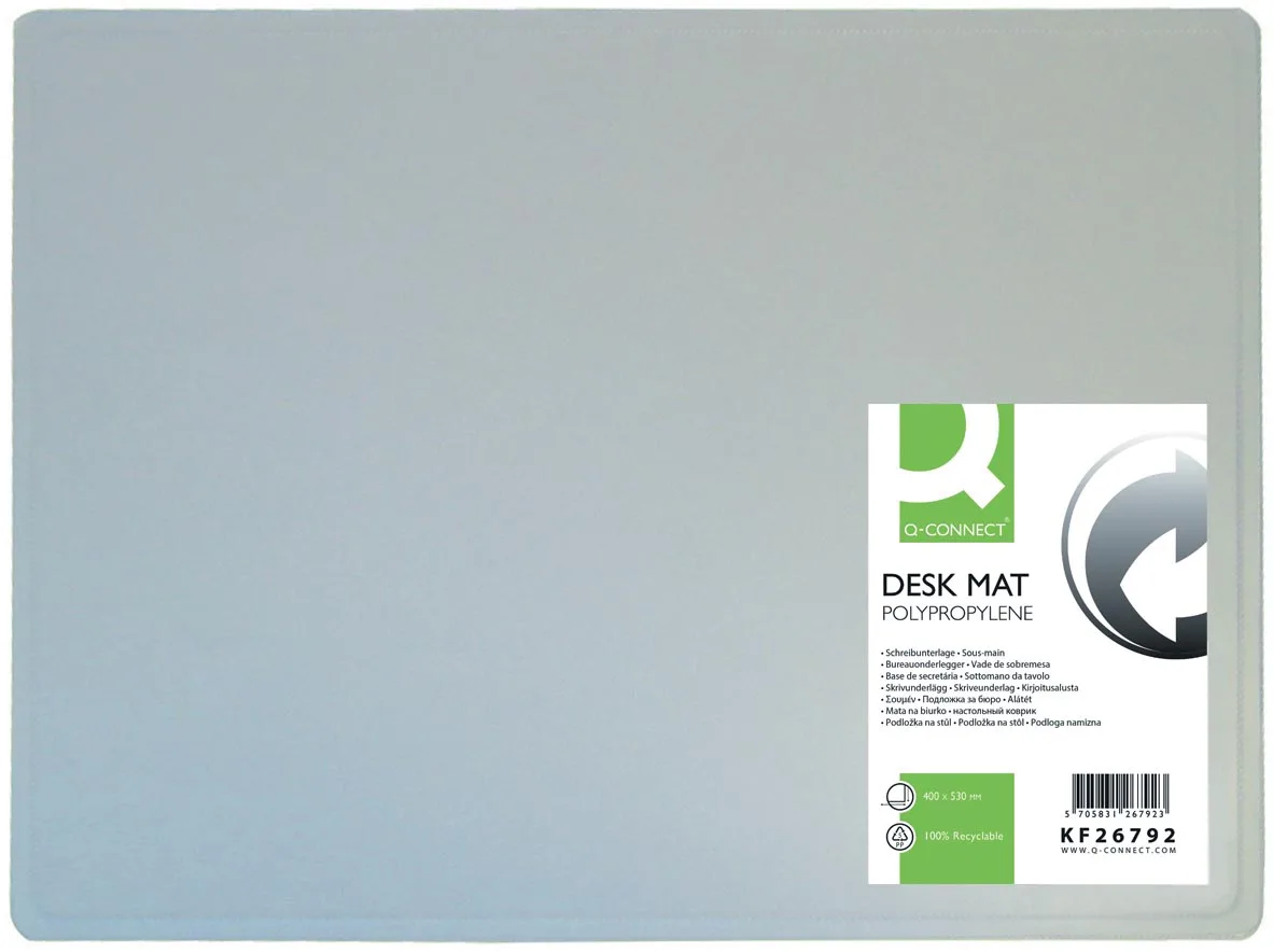 onderlegger, ft 53 x 40 cm, transparant de Q-Connect – photo produit