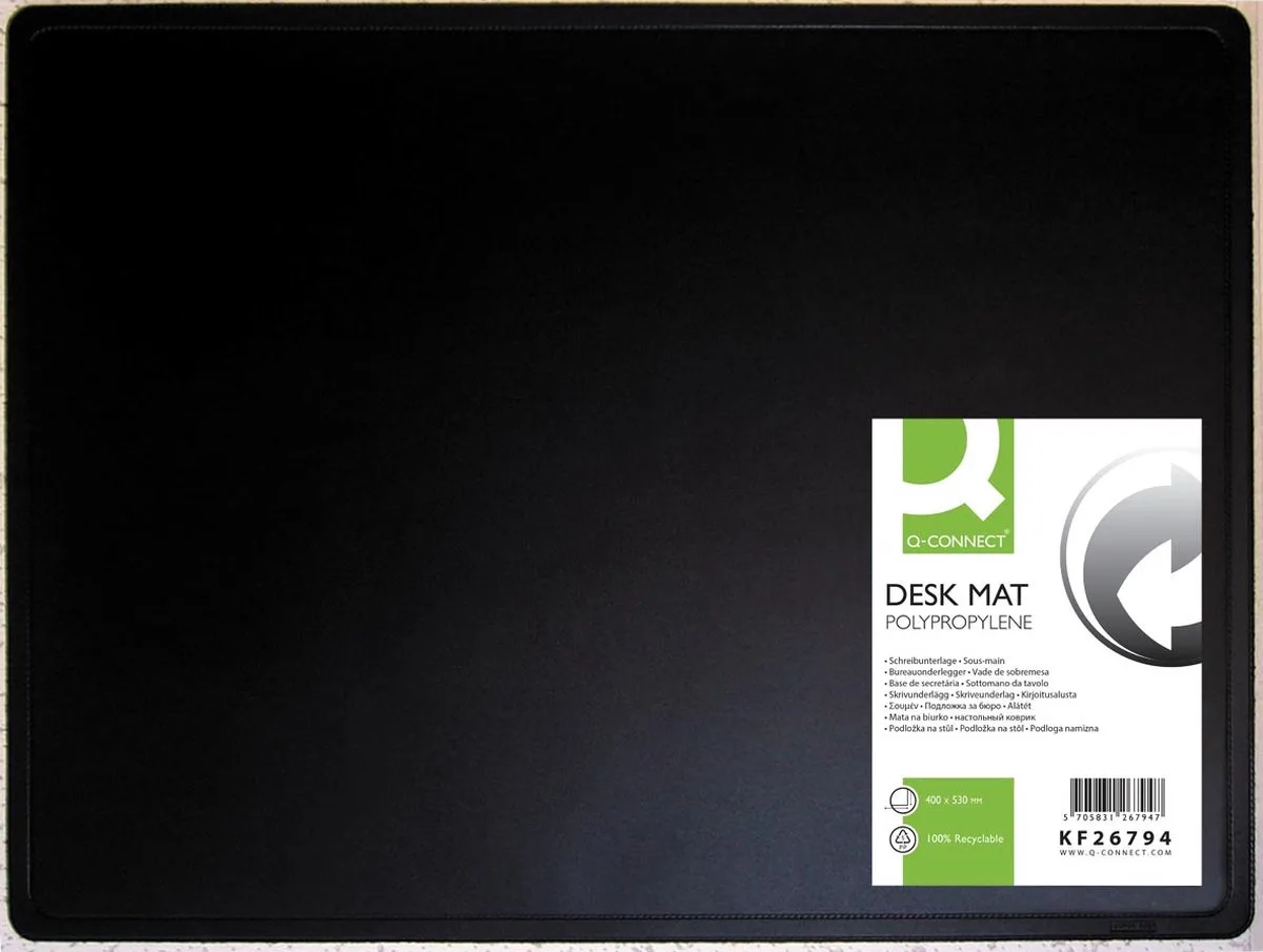 onderlegger, ft 53 x 40 cm de Q-Connect en Noir – photo produit