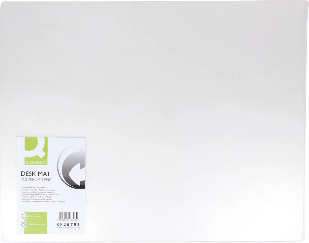 onderlegger, ft 65 x 50 cm, transparant de Q-Connect – photo produit