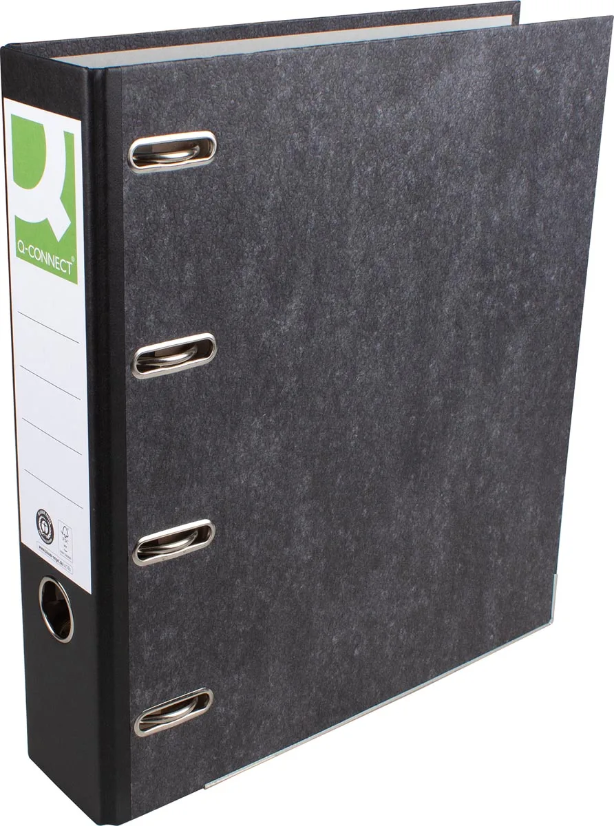 ordner, voor ft A4, gewolkt, dubbel, rug van 8 cm, zwart de Q-Connect – photo produit