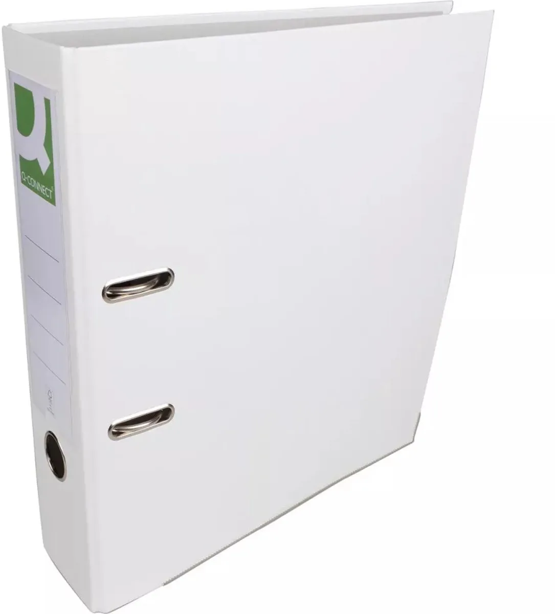 ordner, voor ft A4, uit PP en papier, met beschermrand, rug van 8 cm van Q-Connect in Wit – productfoto
