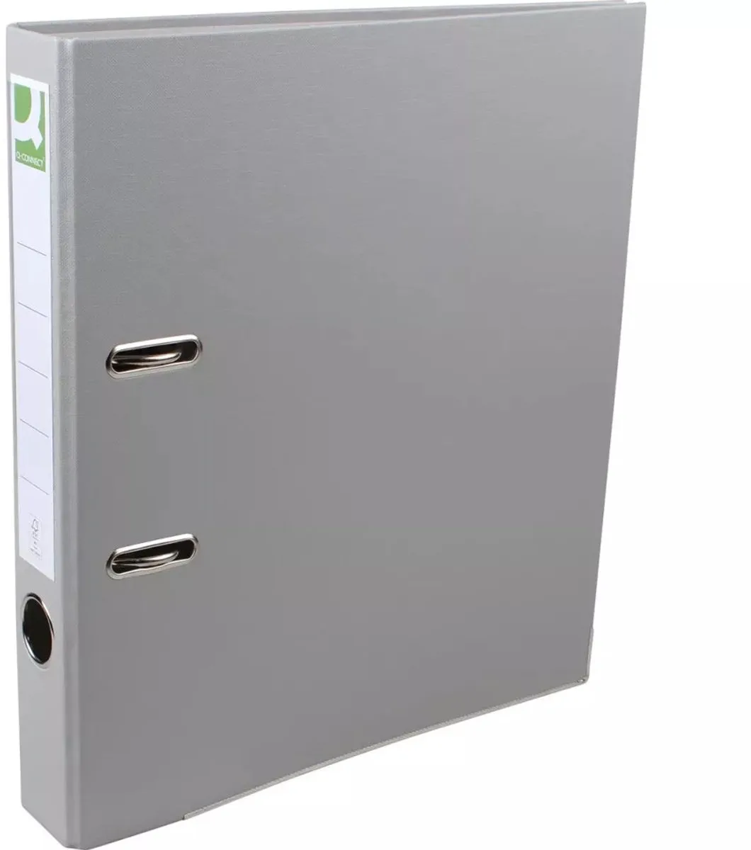 ordner, voor ft A4, uit PP en papier, met beschermrand, rug van 5 cm de Q-Connect en Gris – photo produit