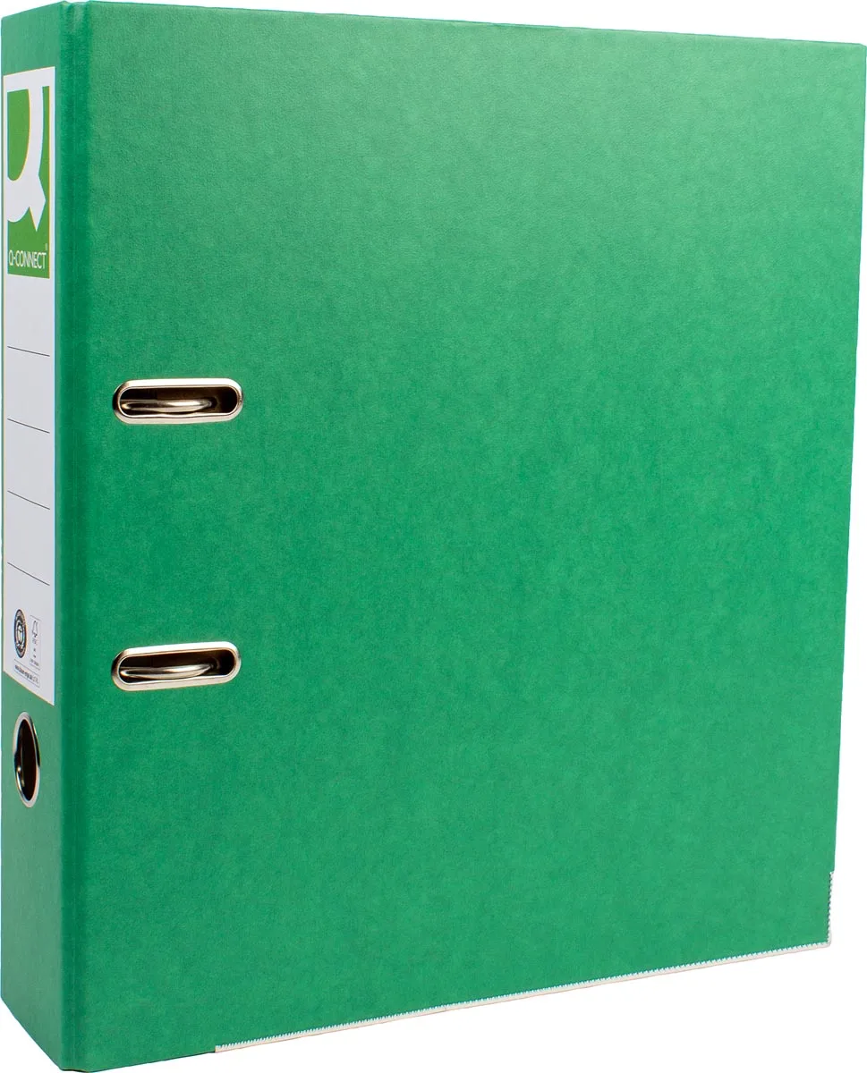 ordner, voor ft A4, uit Recycolor papier, rug van 8 cm, groen van Q-Connect – productfoto