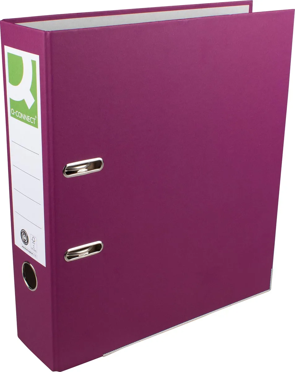 ordner, voor ft A4, uit Recycolor papier, rug van 8 cm, paars de Q-Connect – photo produit