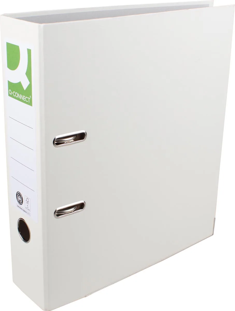 ordner, voor ft A4, uit Recycolor papier, rug van 8 cm, wit van Q-Connect – productfoto