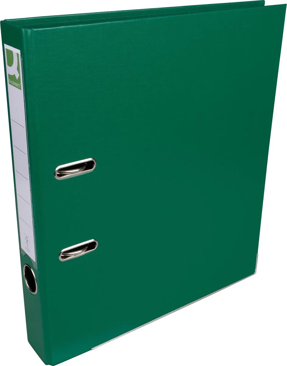 ordner, voor ft A4, volledig uit PP, rug van 5 cm by Q-Connect in Green – product photo