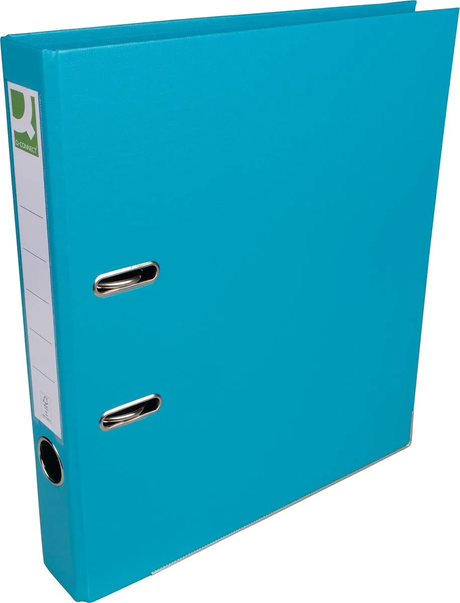 ordner, voor ft A4, volledig uit PP, rug van 5 cm by Q-Connect in Turquoise – product photo