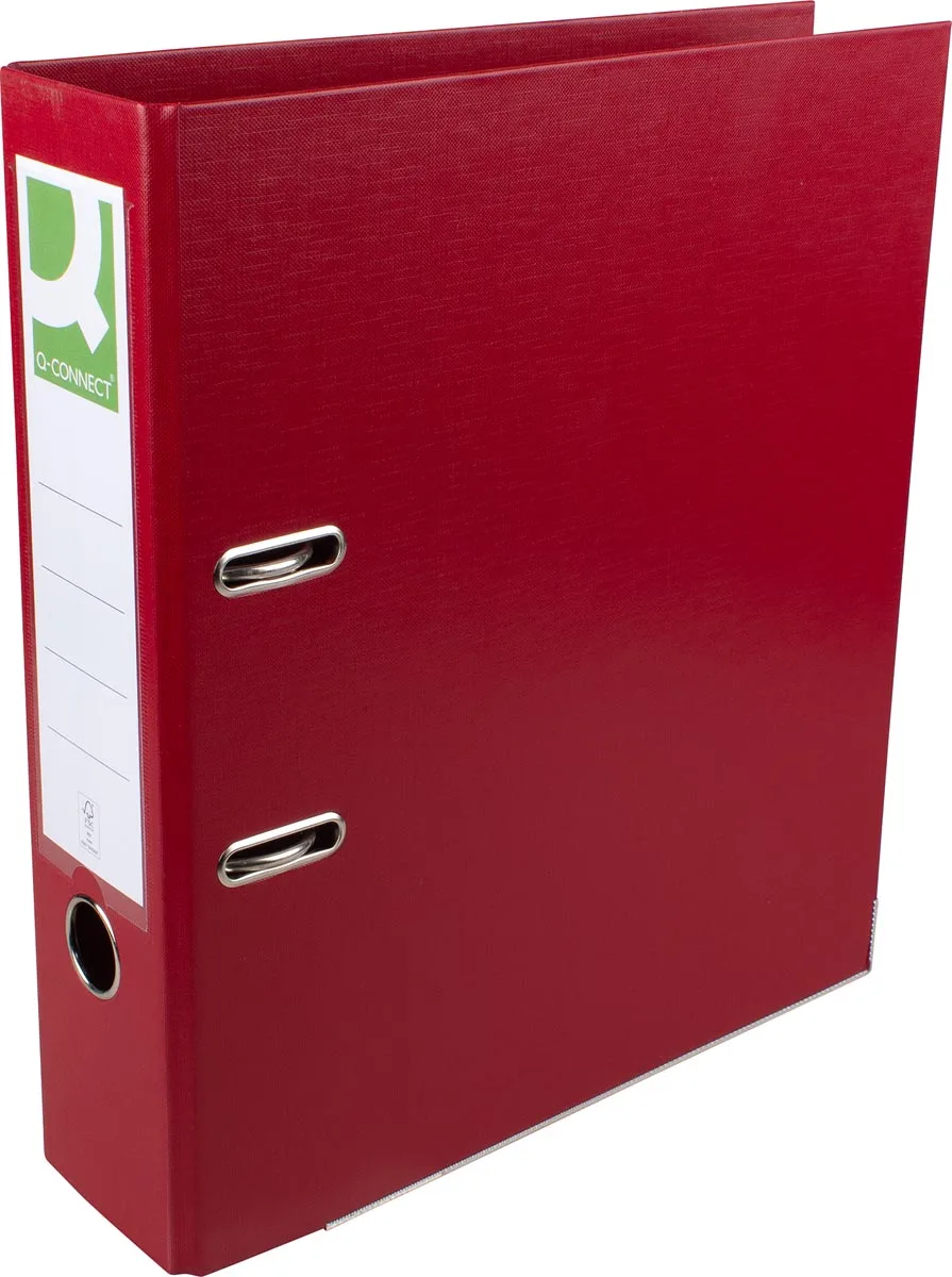 ordner, voor ft A4, volledig uit PP, rug van 8 cm, bordeaux fra Q-Connect – produktbillede