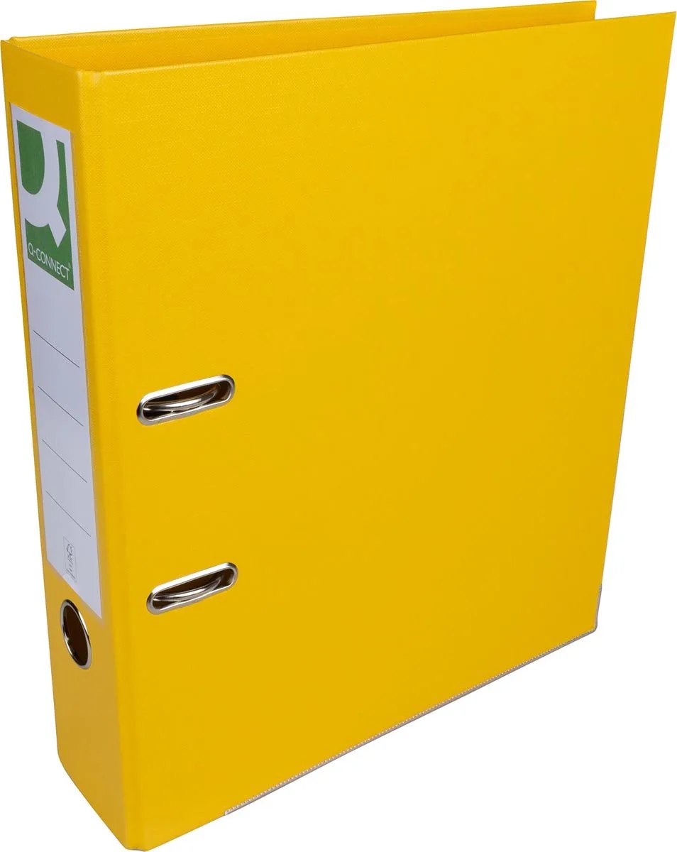 ordner, voor ft A4, volledig uit PP, rug van 8 cm by Q-Connect in Yellow – product photo