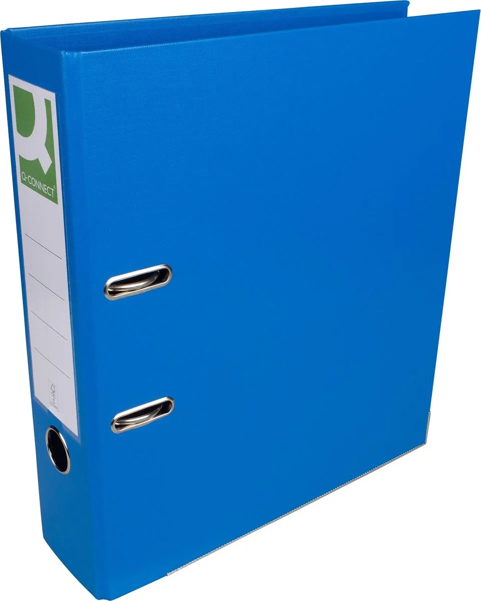ordner, voor ft A4, volledig uit PP, rug van 8 cm, PAK VAN 10 van Q-Connect in Blauw – productfoto