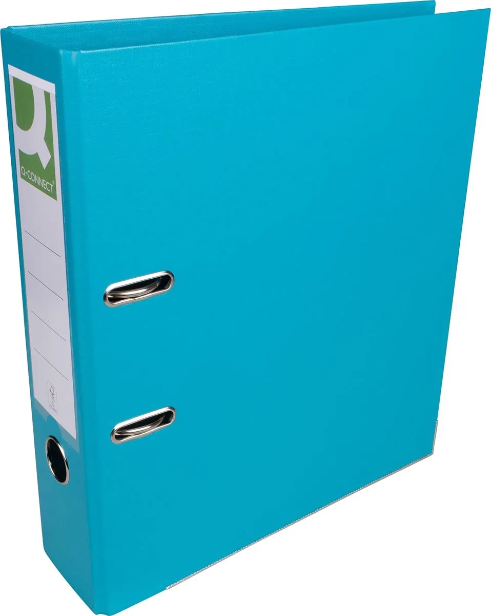 ordner, voor ft A4, volledig uit PP, rug van 8 cm de Q-Connect en Turquoise – photo produit