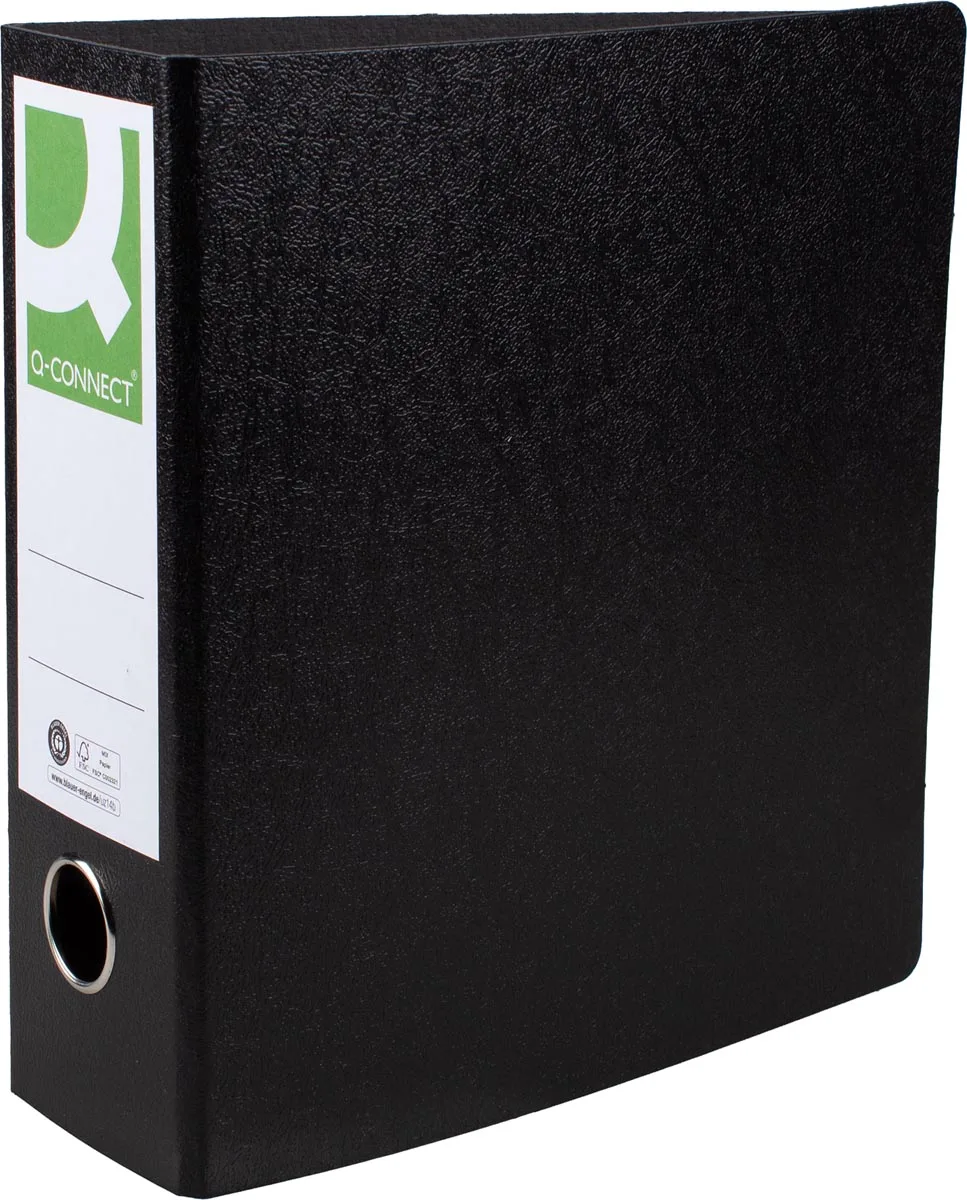 ordner, voor ft A5, uit karton, staand, rug van 8 cm, zwart fra Q-Connect – produktbillede