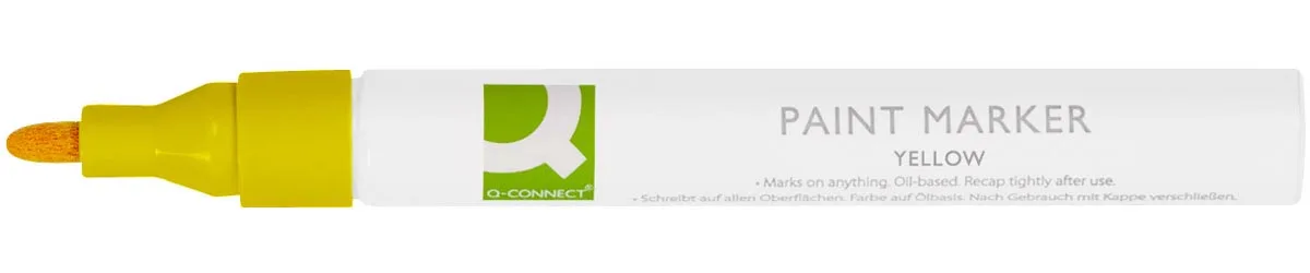 paint marker, op oliebasis, ronde punt, geel fra Q-Connect – produktbillede
