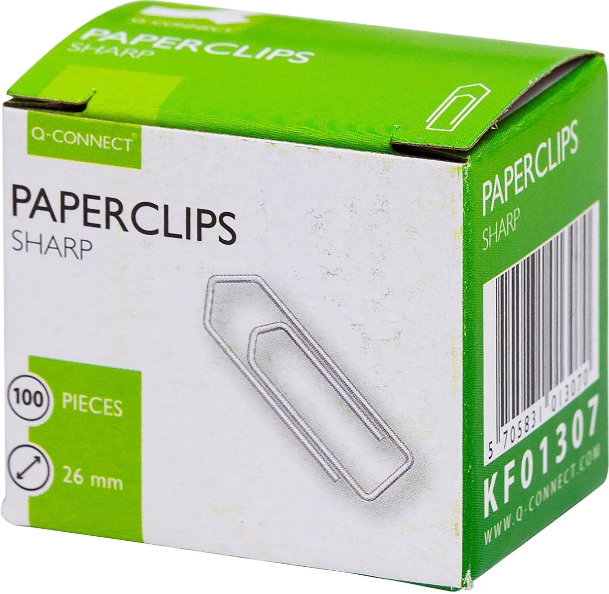 papierklemmen | 26 mm | doos van 100 stuks van Q-Connect – productfoto