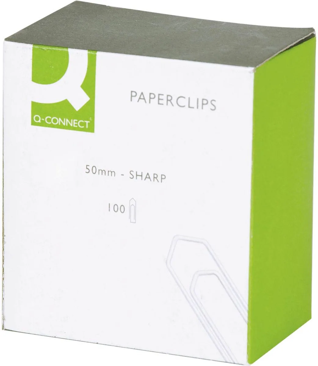 papierklemmen, 50 mm, 10 dozen van 100 stuks by Q-Connect in Metaal kleur – product photo