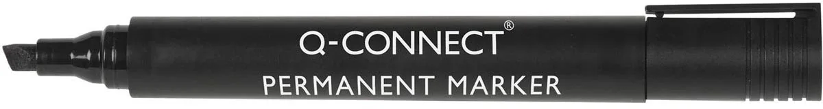 permanente marker, 1,2 / 5 mm, schuine punt, 10 stuks van Q-Connect in Zwart – productfoto