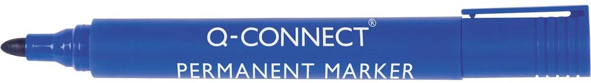 permanente marker, 2-3 mm, ronde punt, 10 stuks fra Q-Connect i Blå – produktbillede