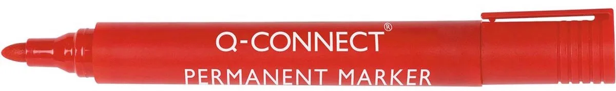 permanente marker, 2-3 mm, ronde punt, 10 stuks van Q-Connect in Rood – productfoto