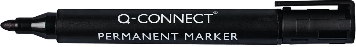 permanente marker, 2-3 mm, ronde punt, Doos van 10 stuks de Q-Connect en Noir – photo produit