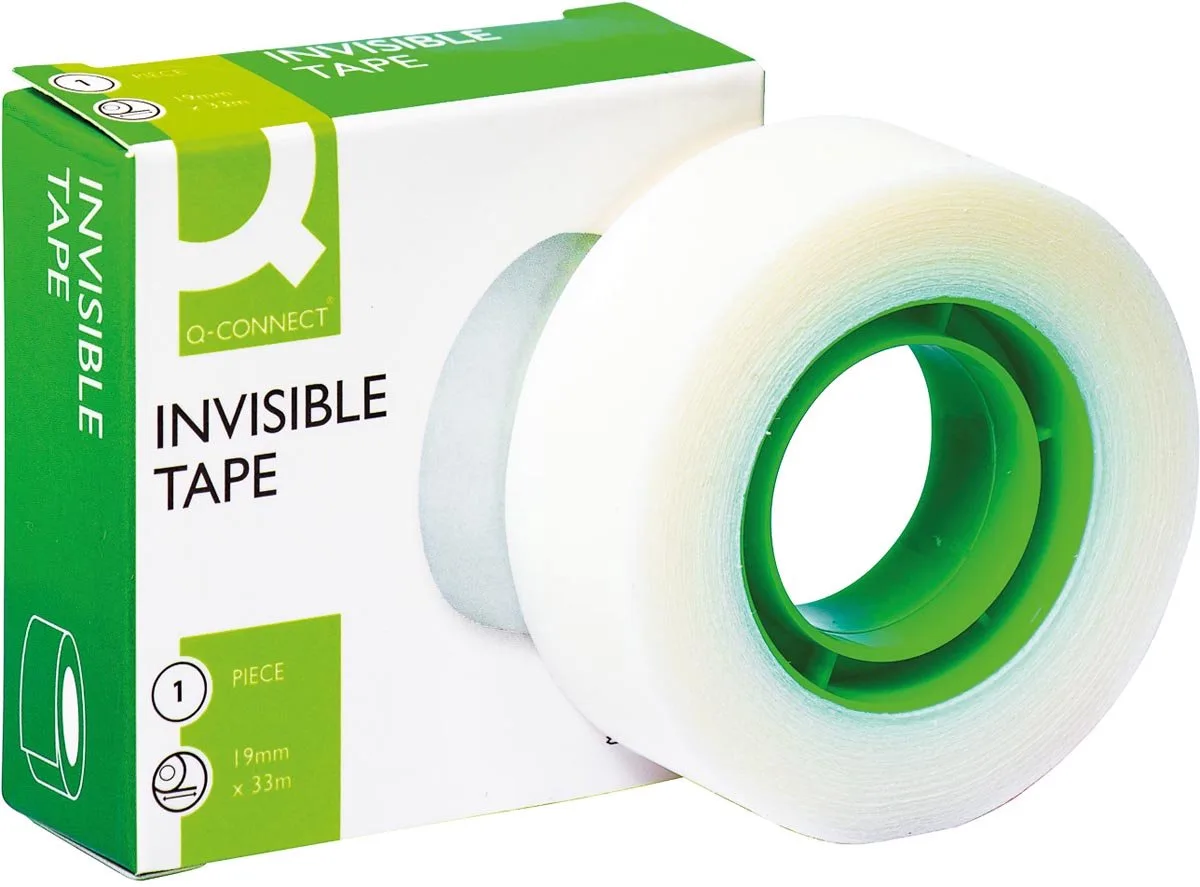 plakband, invisible, 19 mm x 33 m by Q-Connect in Transparent – product photo