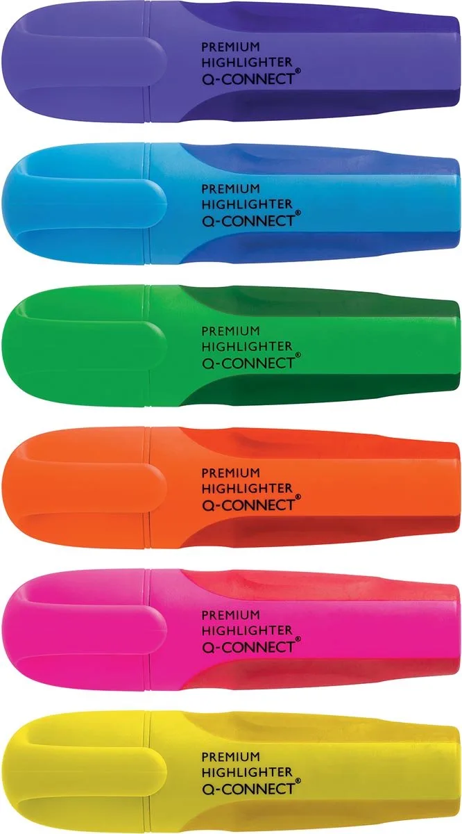 Premium markeerstift, geassorteerde kleuren, pak van 6 stuks 60 stuks de Q-Connect en Assortiment aan kleuren – photo produit