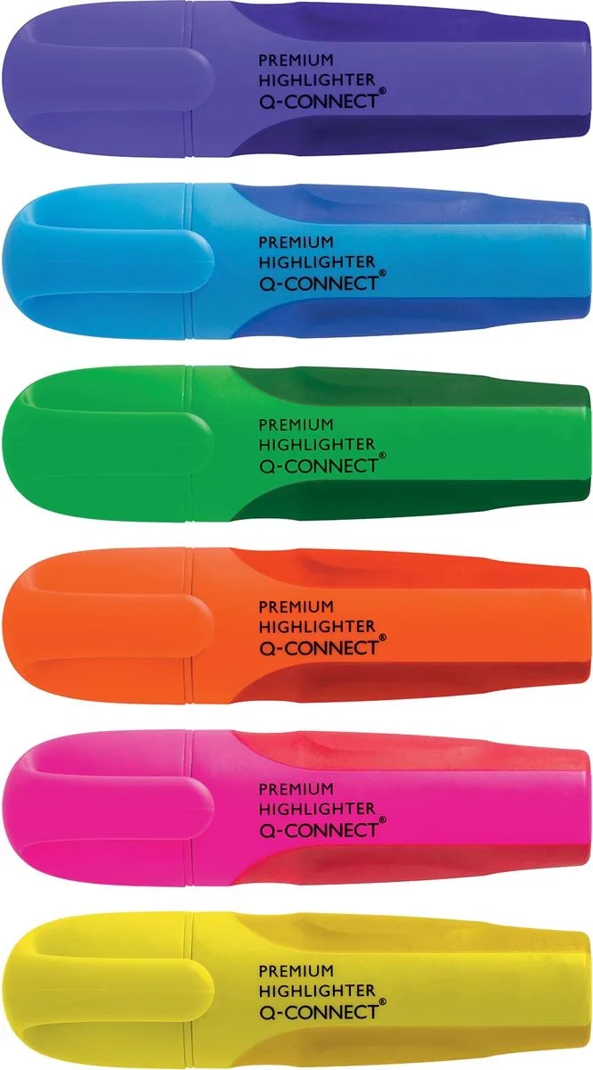 Premium markeerstift | geassorteerde kleuren | pak van 6 stuks by Q-Connect – product photo