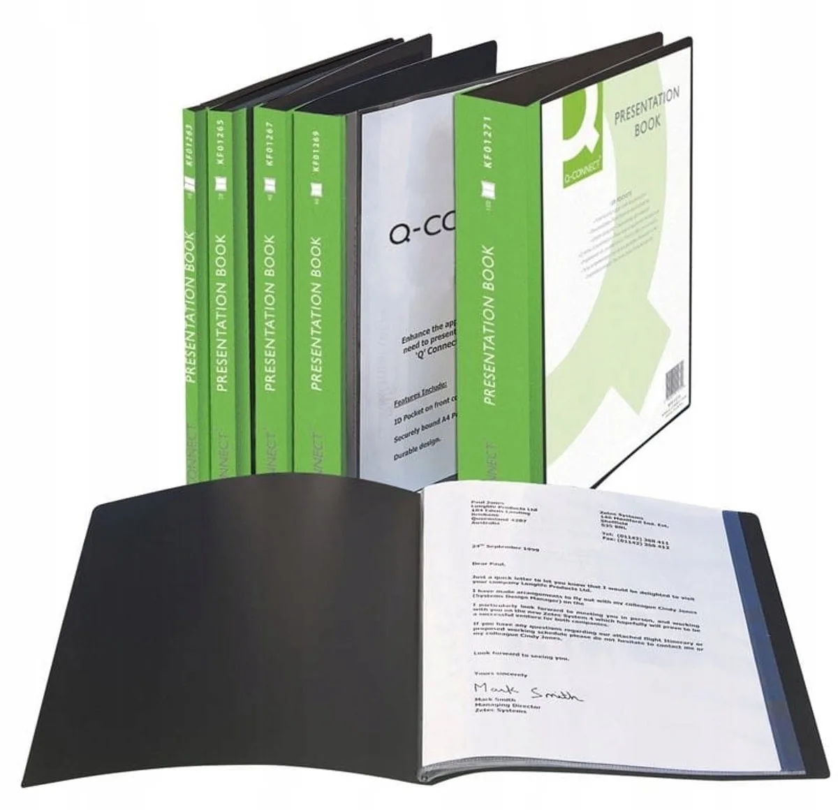 Presentatiemap PP A4 met Insteekvakken, 40 Dozen fra Q-Connect i Sort – produktbillede