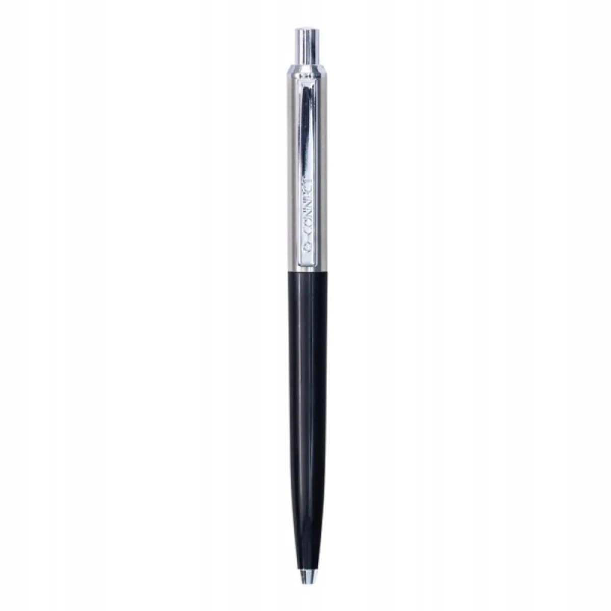 Prestige Automatic Pen 0.7mm Blauwe Inkt van Q-Connect in Zwart, Zilver – productfoto