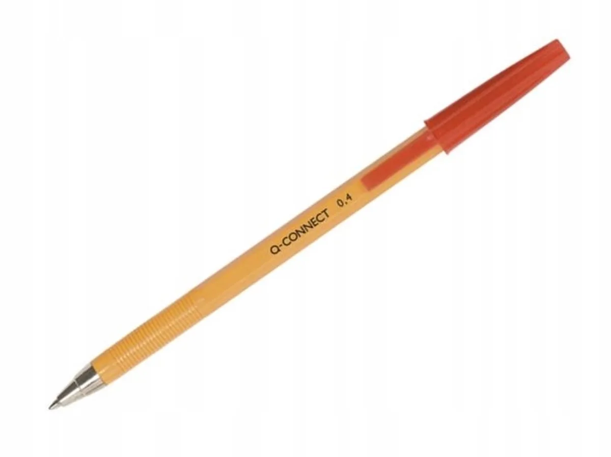 Rode Pen KF34048 - Klassieke pen met Dop in Clip de Q-Connect en Rouge – photo produit
