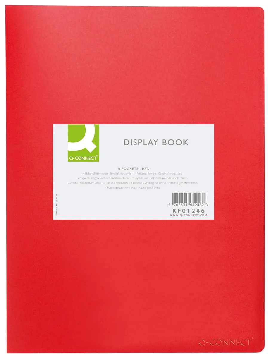 showalbum, A4, 10 tassen, rood by Q-Connect – product photo