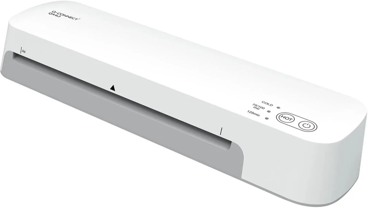 Standaard Lamineermachine A4 - Geschikt voor documenten en foto's de Q-Connect en Blanc – photo produit