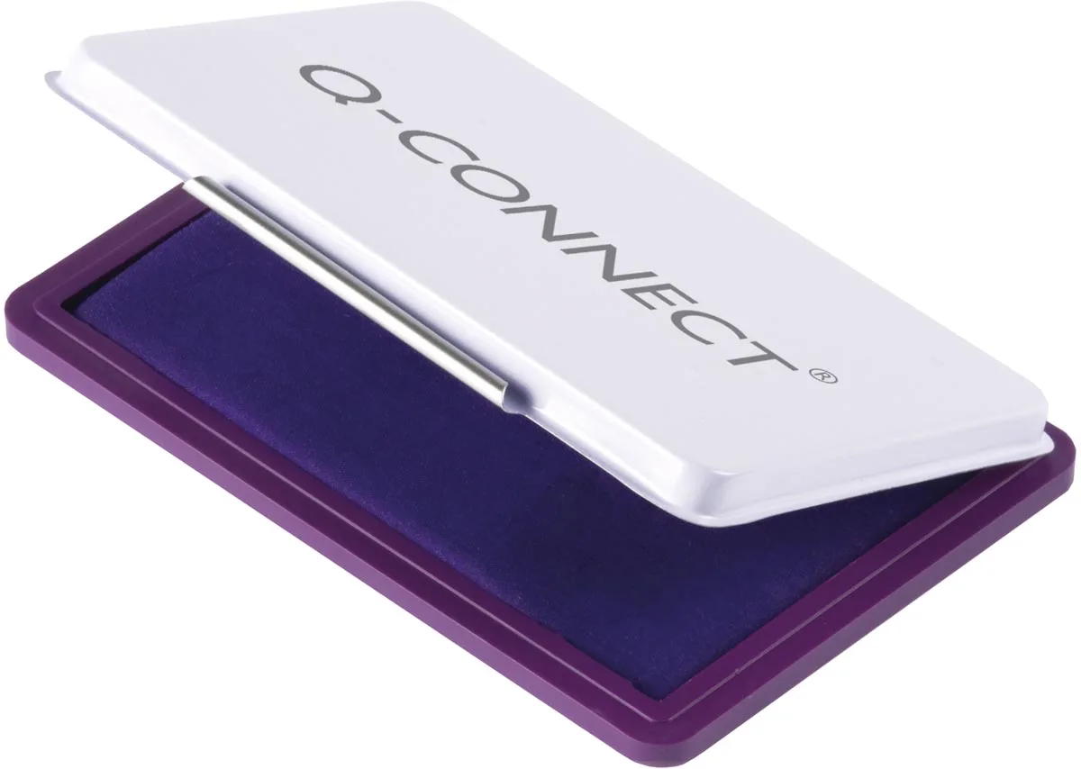 stempelkussen, ft 110 x 70 mm, paars fra Q-Connect – produktbillede