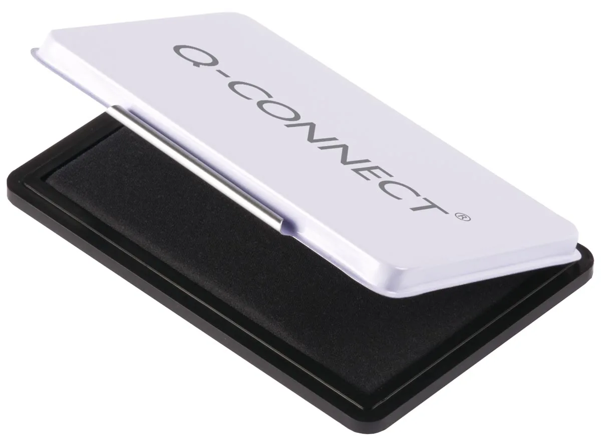stempelkussen, ft 110 x 70 mm, zwart fra Q-Connect – produktbillede