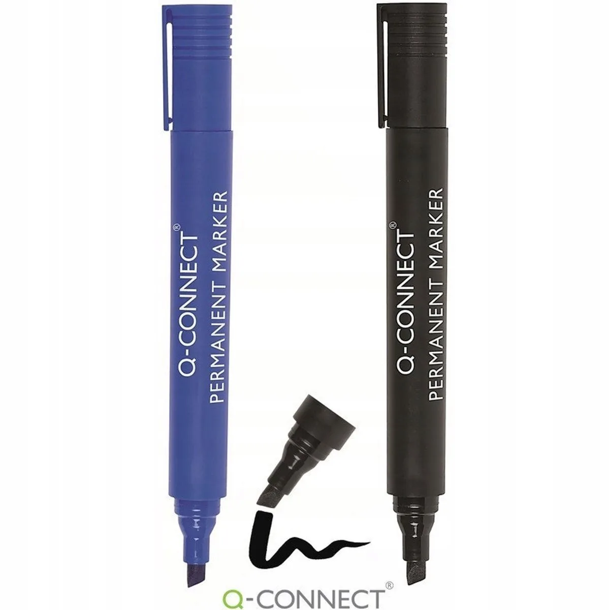 Stift Permanent 3-5mm Afgeschuind fra Q-Connect i Blå – produktbillede