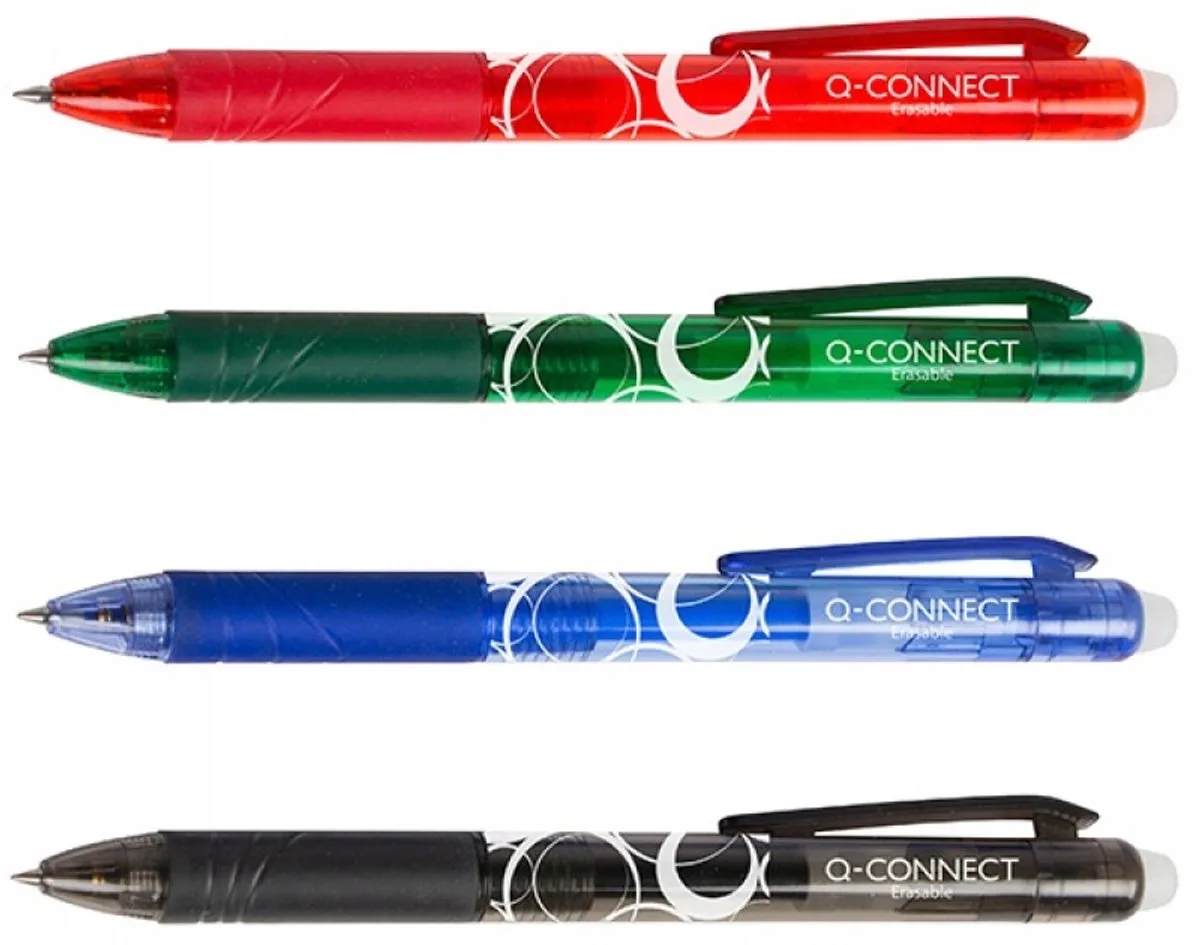 Uitwisbare Zwarte Balpen 1.0mm - Automatisch von Q-Connect in Schwarz – Produktfoto