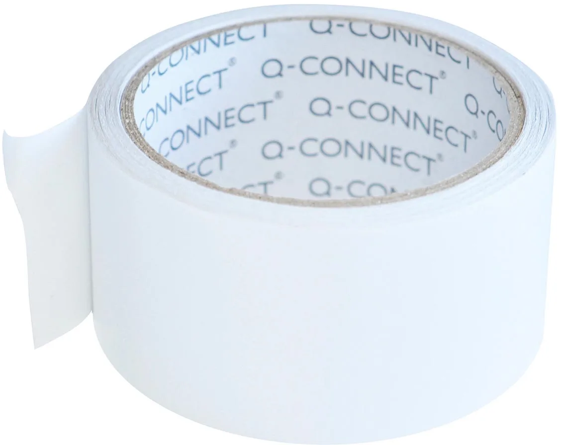 vinyl tape, dubbelzijdig, 50 mm x 10 m, 90 micron, transparant von Q-Connect – Produktfoto