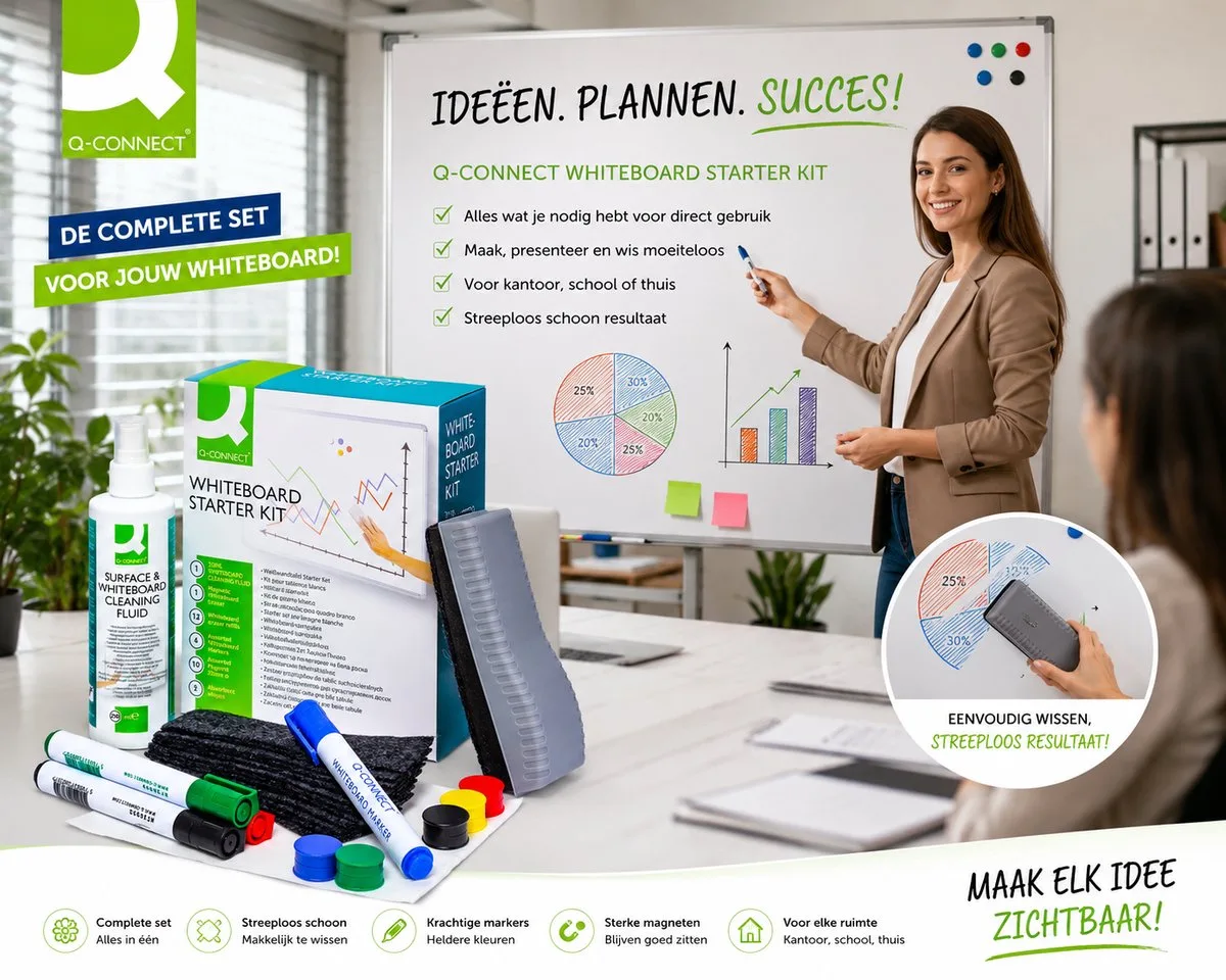 whiteboard starter kit von Q-Connect – Produktfoto